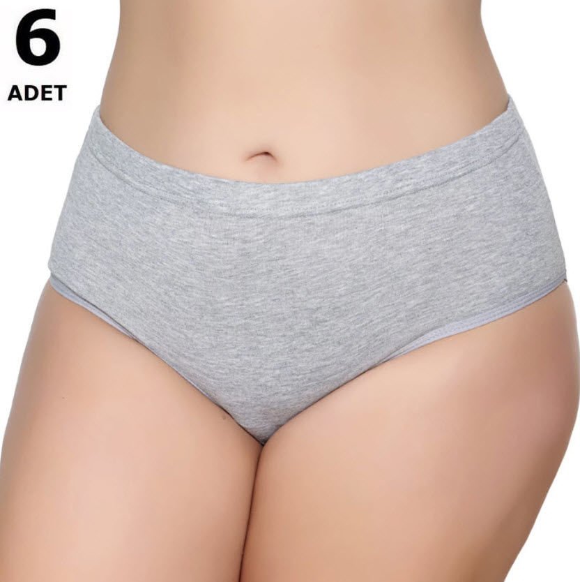 Tutku 922 Bayan Ribana Bato Külot 6'lı Siyah/Beyaz/Gri/Ten GRİ - 1