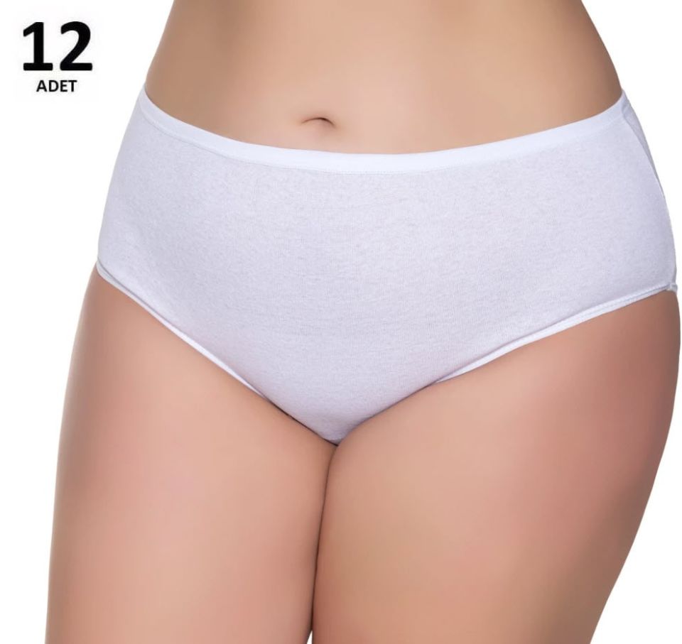 Sedef Yıldızı Kadın Ribana Bato Külot 12'li 1047 Siyah/Gri/Ten/Beyaz