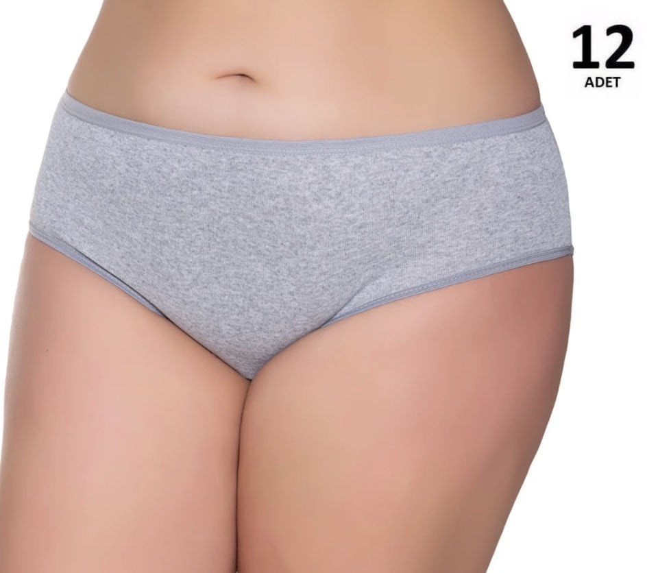 Sedef Yıldızı Kadın Ribana Bato Külot 12'li 1047 Siyah/Gri/Ten/Beyaz