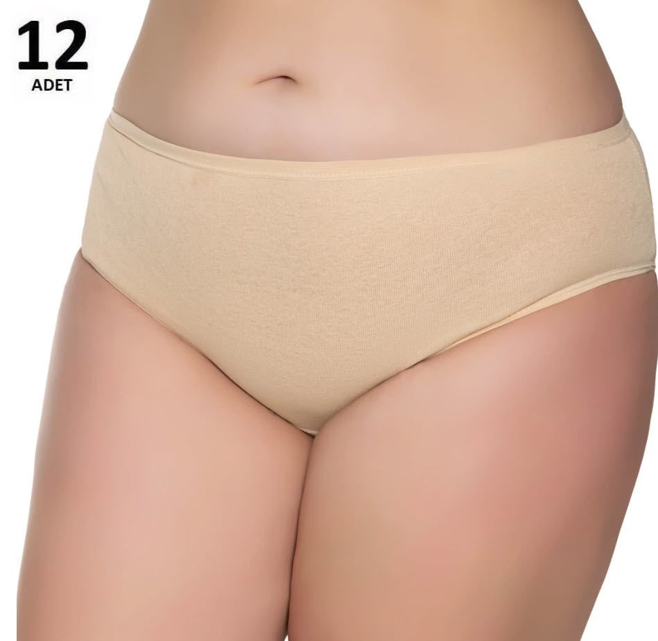 Sedef Yıldızı Kadın Ribana Bato Külot 12'li 1047 Siyah/Gri/Ten/Beyaz