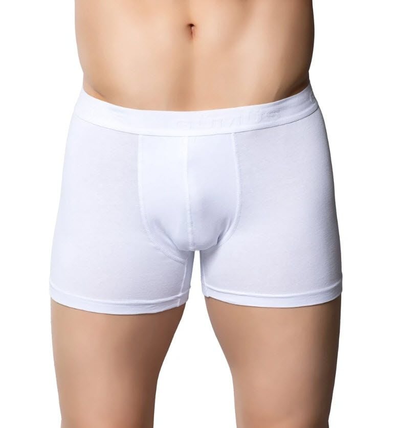 Gümüş Erkek Likralı Boxer Beyaz/Siyah/Gri 4018