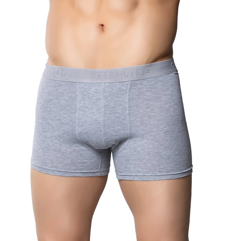 Gümüş Erkek Likralı Boxer Beyaz/Siyah/Gri 4018 GRİ - M