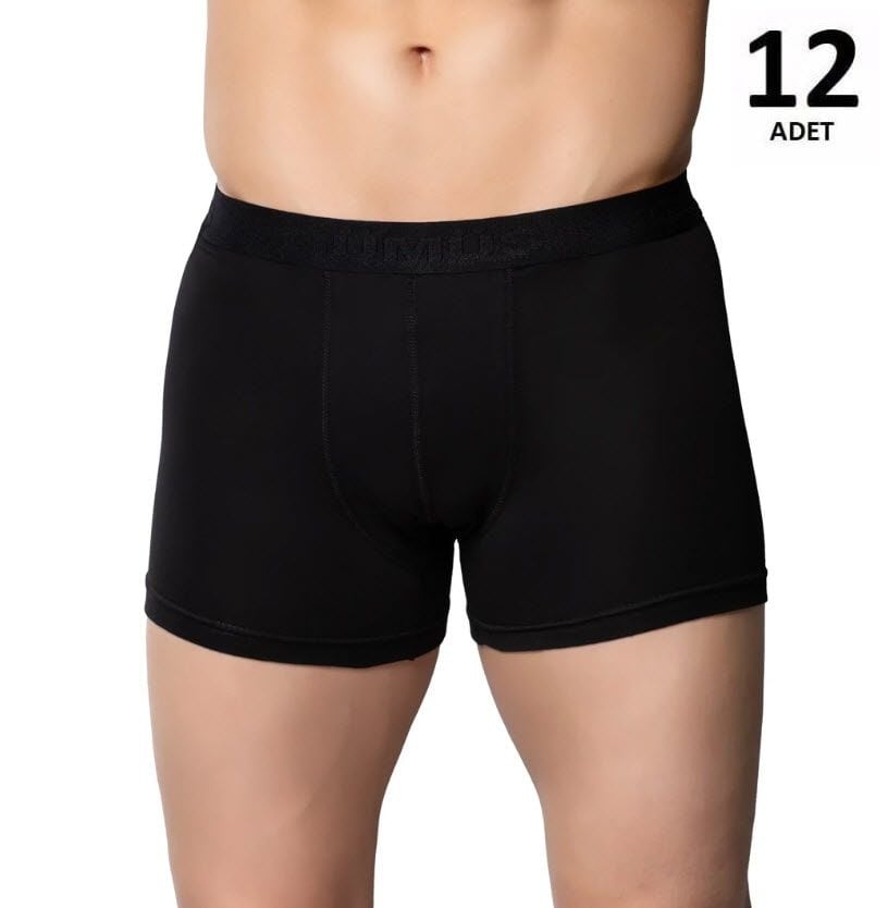 Gümüş Erkek Likralı Boxer Beyaz/Siyah/Gri 12' li 4018