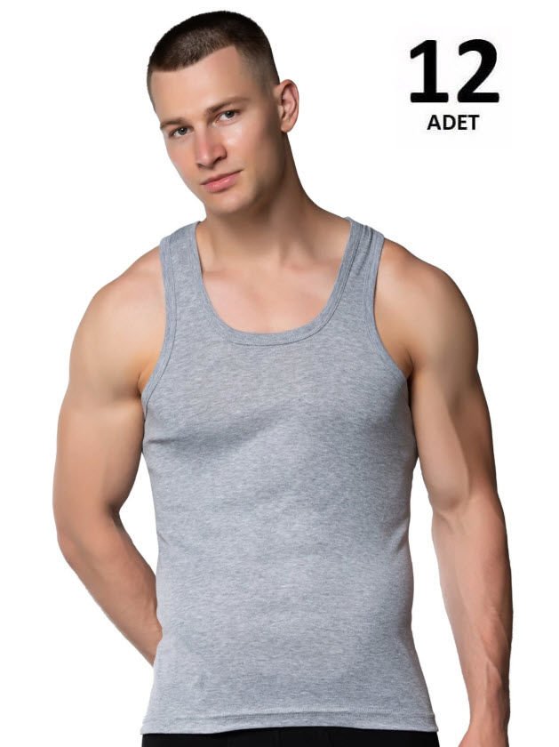 Gümüş Erkek Ribana Sporcu Atlet Siyah/Beyaz/Gri  12'li 4019