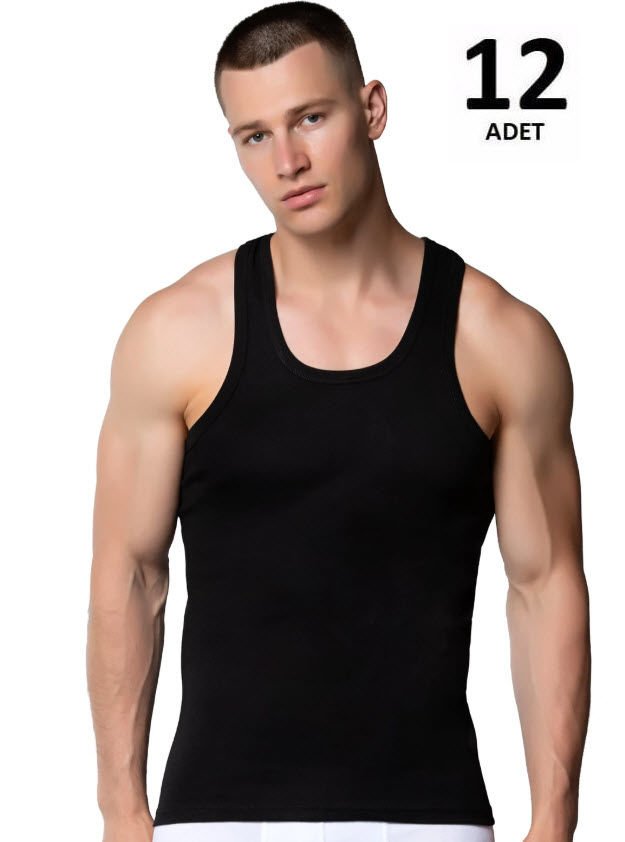 Gümüş Erkek Ribana Sporcu Atlet Siyah/Beyaz/Gri  12'li 4019