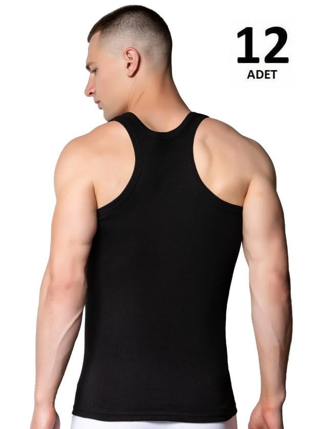 Gümüş Erkek Ribana Sporcu Atlet Siyah/Beyaz/Gri  12'li 4019