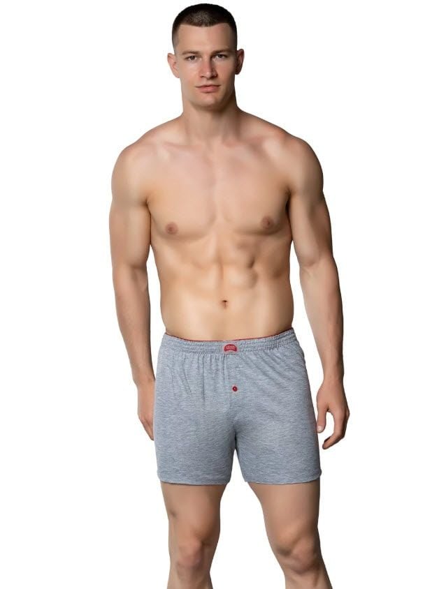 Gümüş Erkek Penye Havlu Bel Düz Boxer 4020