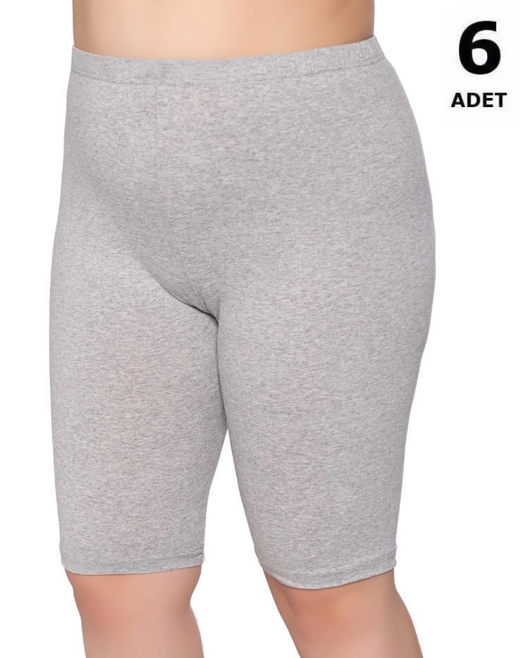 Sedef  Yıldızı Kadın Likralı Kısa Tayt 6'lı 1050 Siyah/Gri