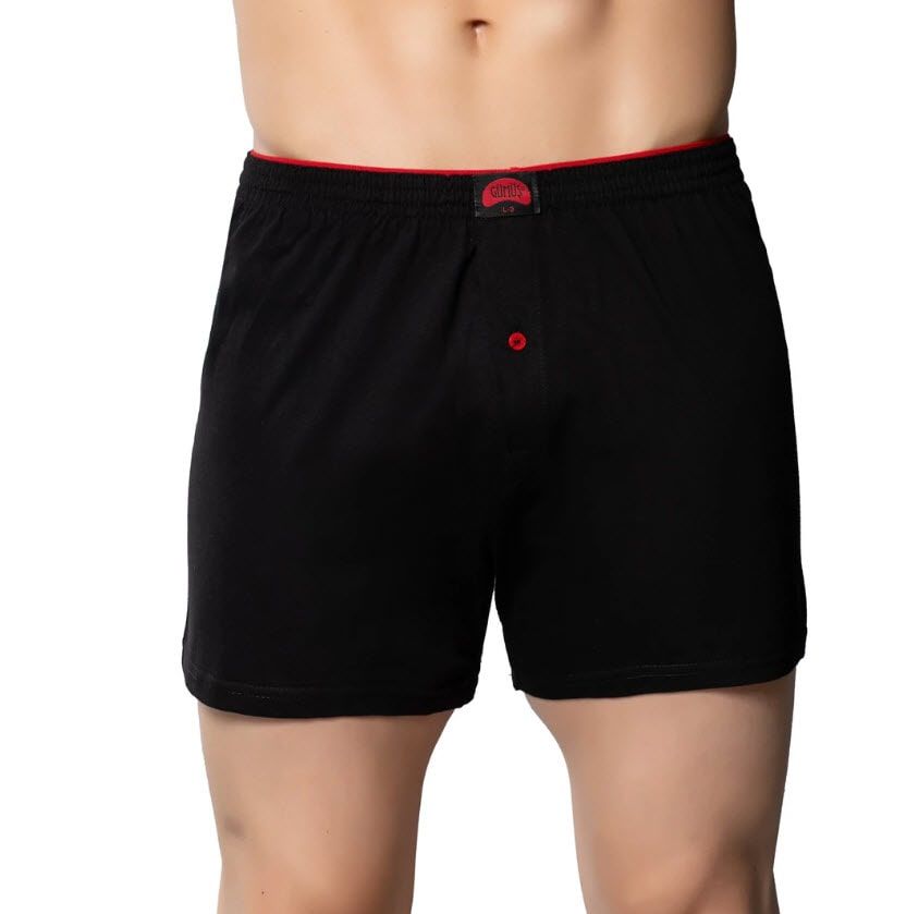 Gümüş Erkek Penye Havlu Bel Düz Boxer 4020 SİYAH - M