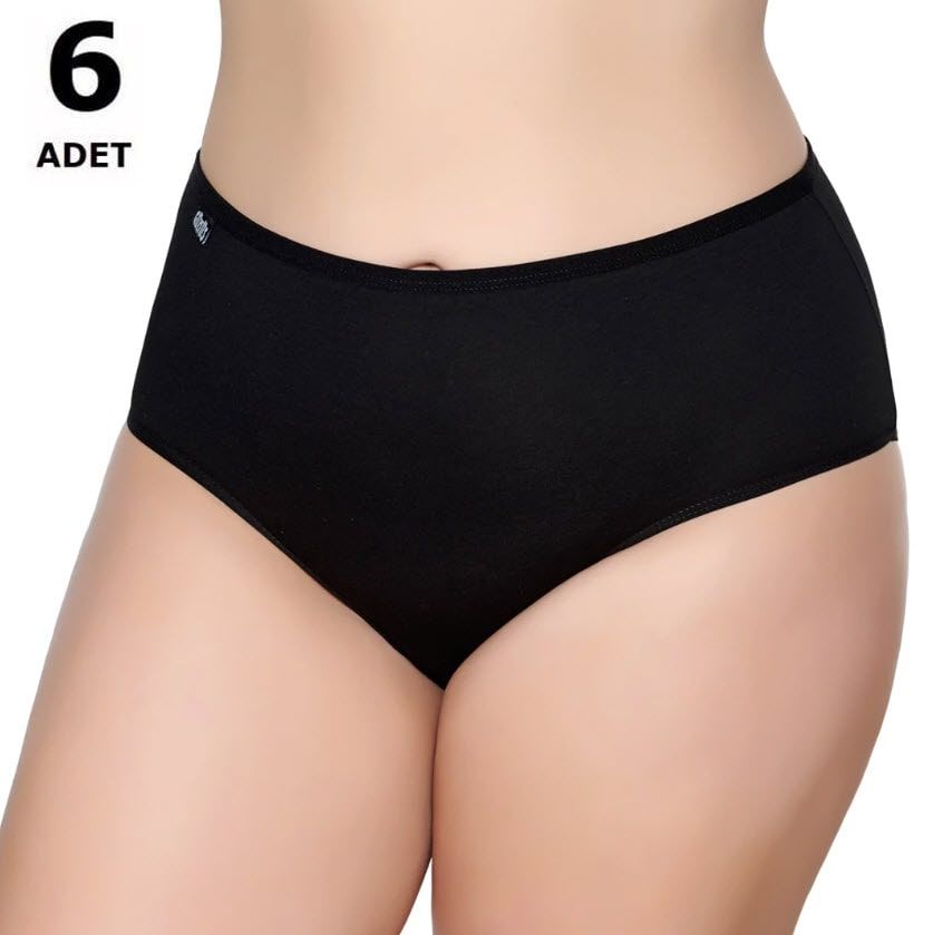 Tutku 0924 Bayan Likralı Elastan Bato Külot 6'lı Siyah/Beyaz/Gri/Ten SİYAH - 2