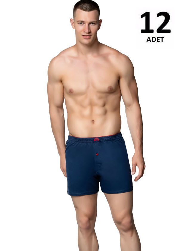 Gümüş Erkek Penye Havlu Bel Düz Boxer 12'li 4020