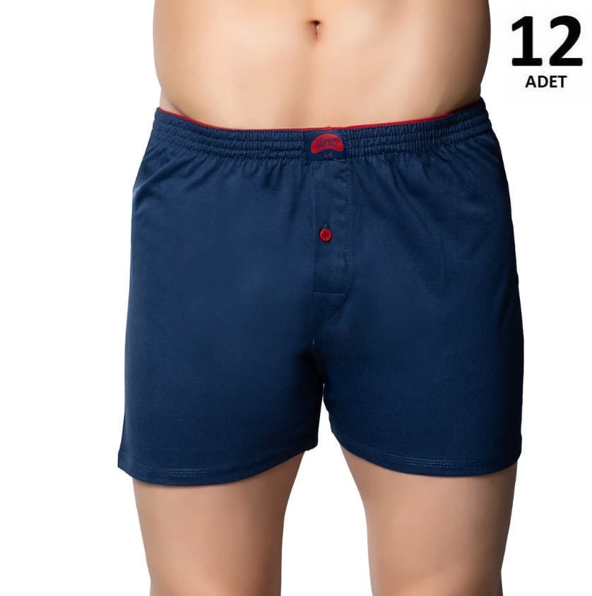 Gümüş Erkek Penye Havlu Bel Düz Boxer 12'li 4020