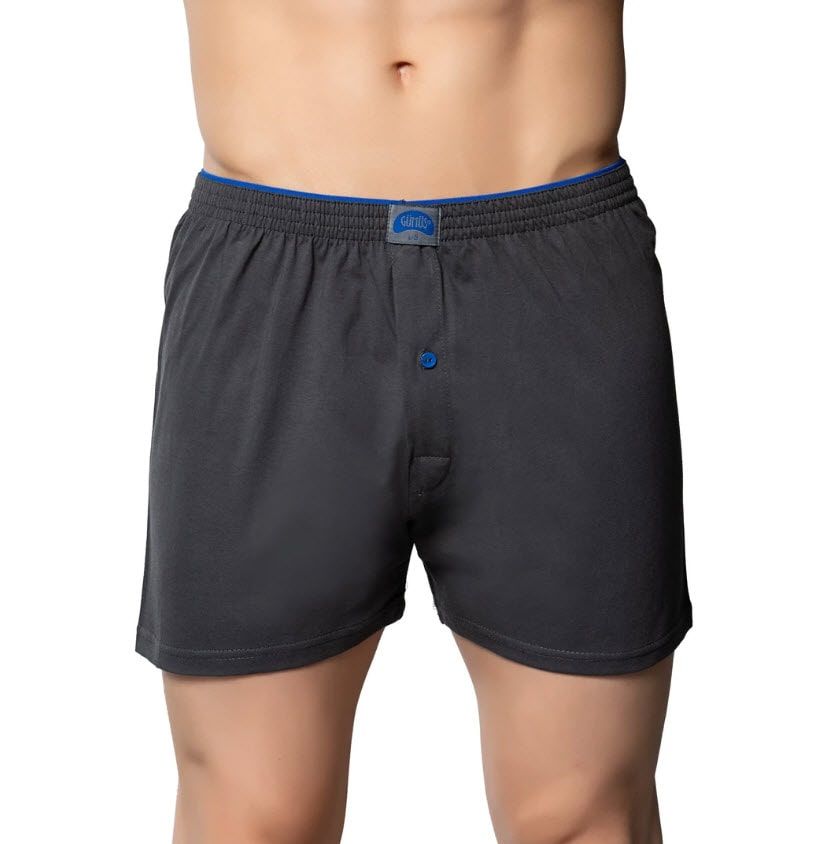 Gümüş Erkek Penye Havlu Bel Düz Boxer 12'li 4020 ANTRASİT - M