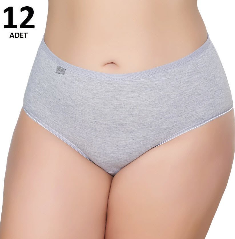Tutku 0924 Bayan Likralı Elastan Bato Külot 12'li Siyah/Beyaz/Gri/Ten
