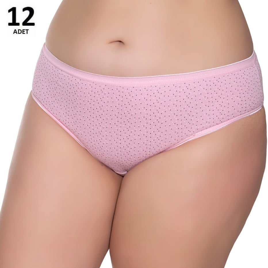 Sedef  Yıldızı Kadın Likralı Desenli Bato Külot 12' li 1059