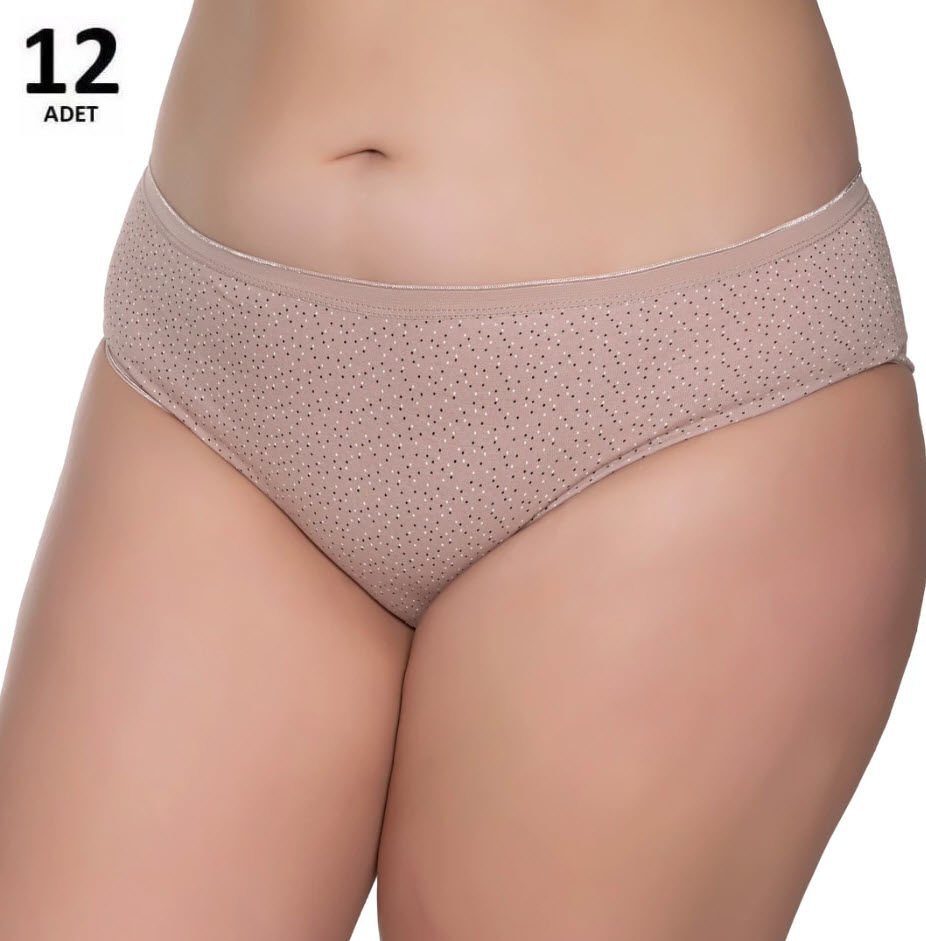 Sedef  Yıldızı Kadın Likralı Desenli Bato Külot 12' li 1059