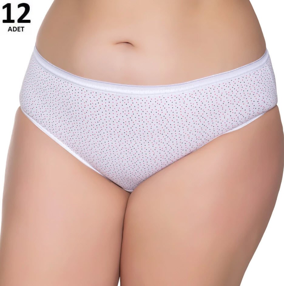 Sedef  Yıldızı Kadın Likralı Desenli Bato Külot 12' li 1059