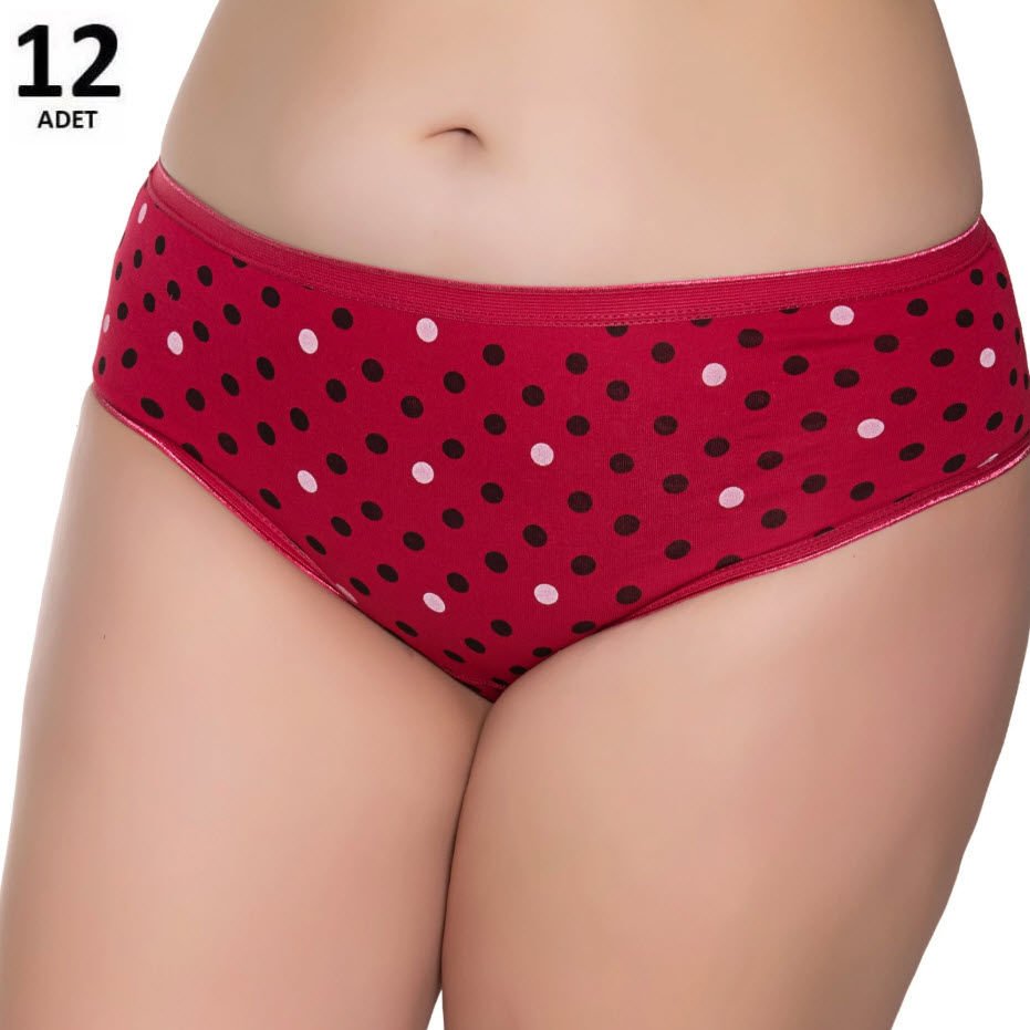 Sedef  Yıldızı Kadın Likralı Desenli Bato Külot 12' li 1059