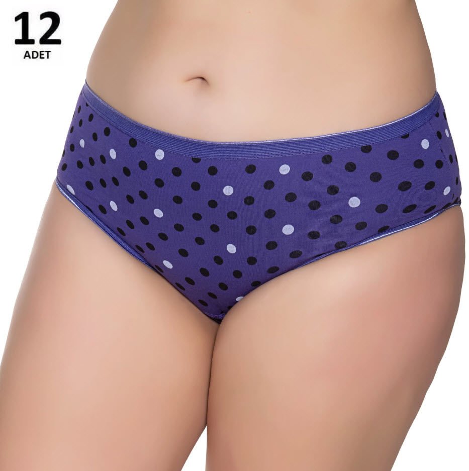 Sedef  Yıldızı Kadın Likralı Desenli Bato Külot 12' li 1059