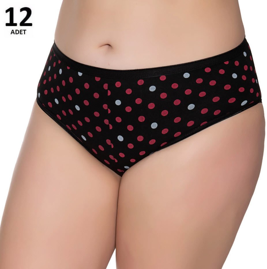 Sedef  Yıldızı Kadın Likralı Desenli Bato Külot 12' li 1059