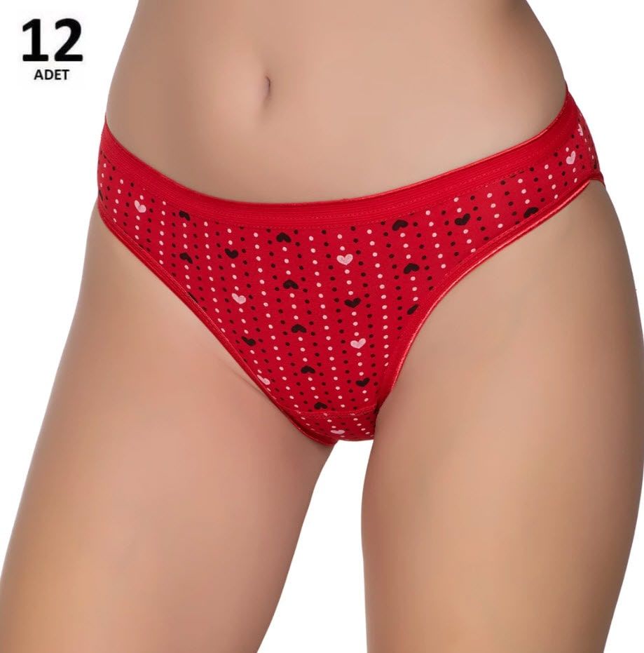 Sedef Yıldızı Kadın Likralı  Bikini 12'li 1065/3