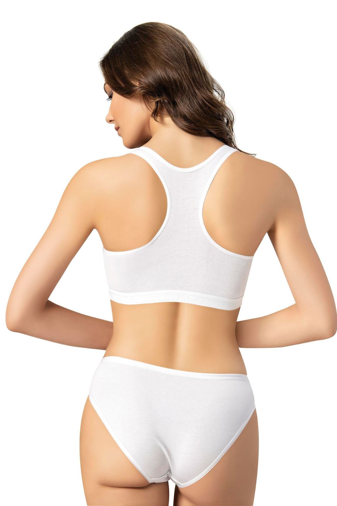 KOTA BAYAN RAMBO ASKILI PEDLİ BÜSTİYER Siyah/Beyaz/Ten K6314 BEYAZ - 70-75