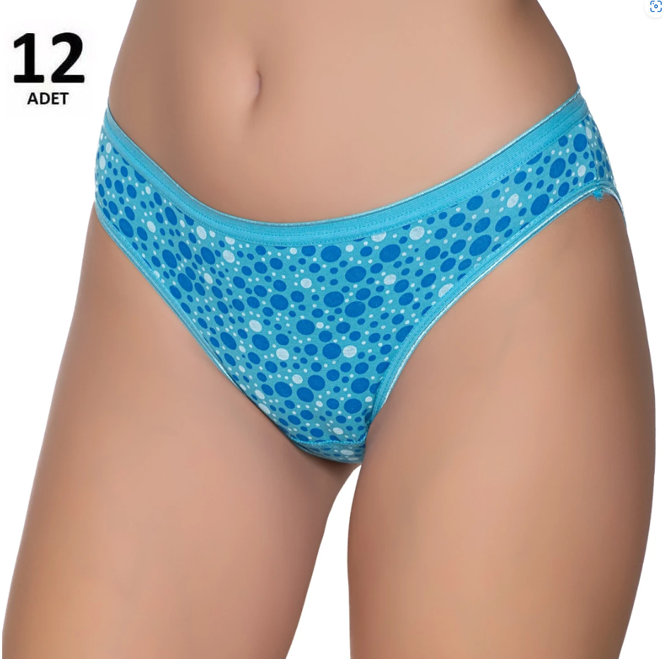 Sedef Yıldızı Kadın Likralı  Bikini 12'li 1065/4