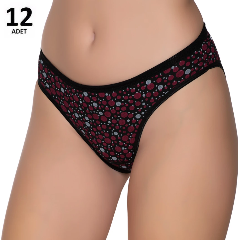 Sedef Yıldızı Kadın Likralı  Bikini 12'li 1065/4