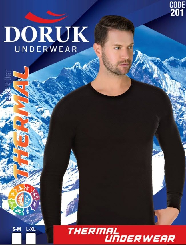 Doruk Erkek Termal Fanila SİYAH - S-M