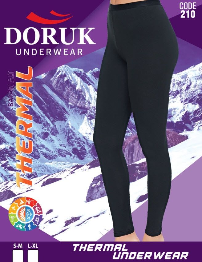 Doruk Bayan Termal Tayt SİYAH - S-M
