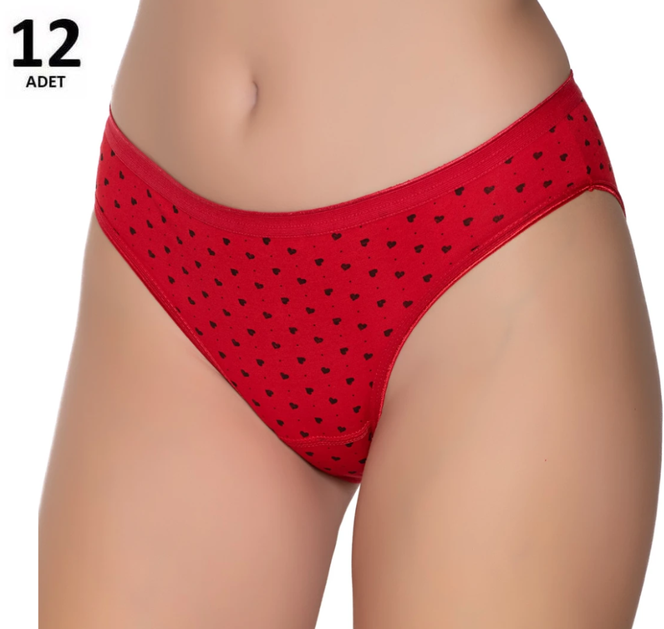 Sedef Yıldızı Kadın Likralı  Bikini 12'li 1065/5