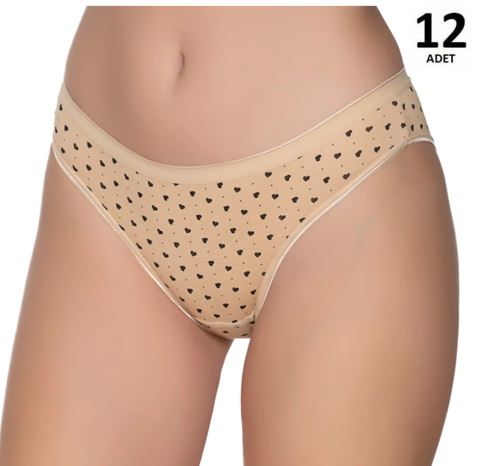 Sedef Yıldızı Kadın Likralı  Bikini 12'li 1065/5