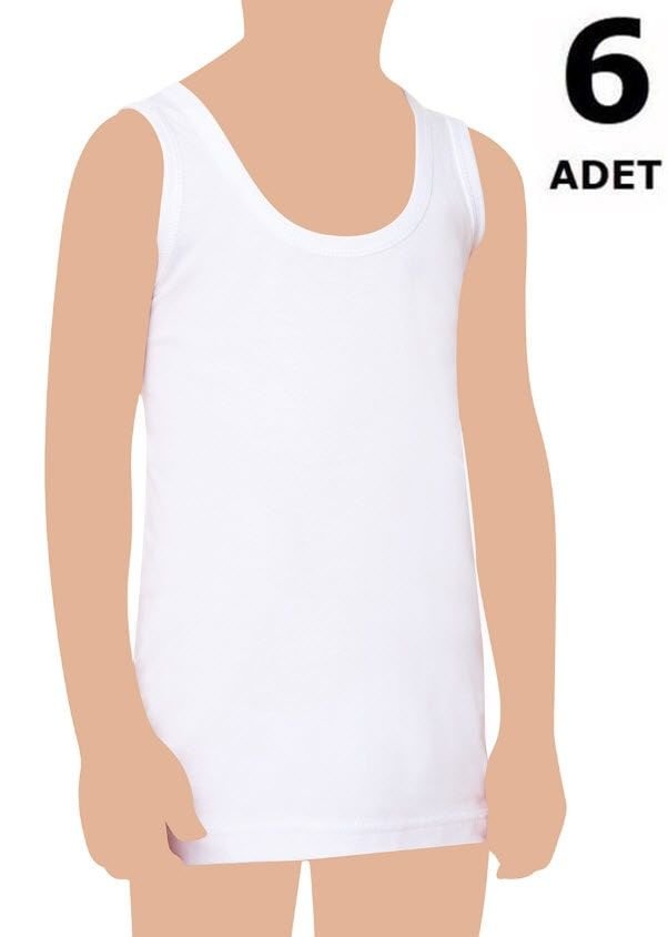 Tutku 0125 Erkek Çocuk Ribana Atlet 6'lı BEYAZ - 1
