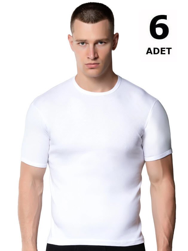 Gümüş Erkek Spor Kollu Fanila Beyaz/Siyah/Gri 6'lı 4050