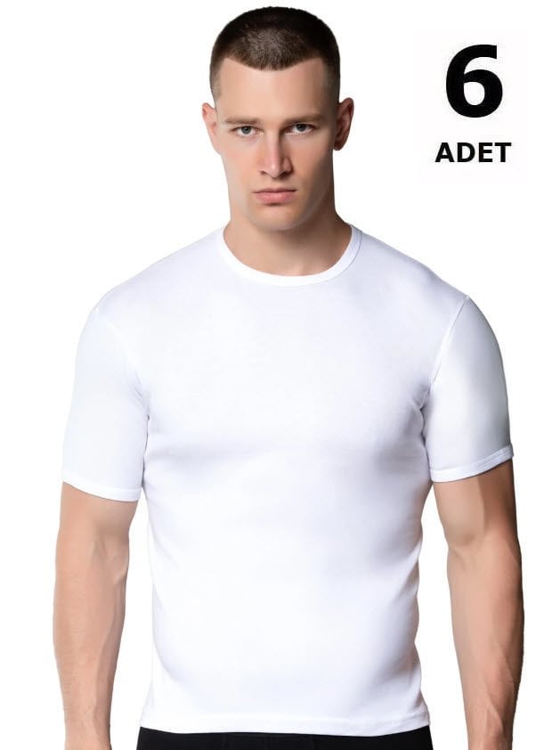 Gümüş Erkek Spor Kollu Fanila Beyaz/Siyah/Gri 6'lı 4050