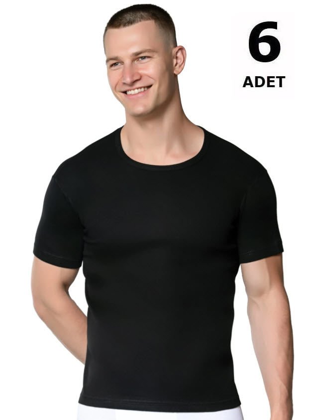 Gümüş Erkek Spor Kollu Fanila Beyaz/Siyah/Gri 6'lı 4050