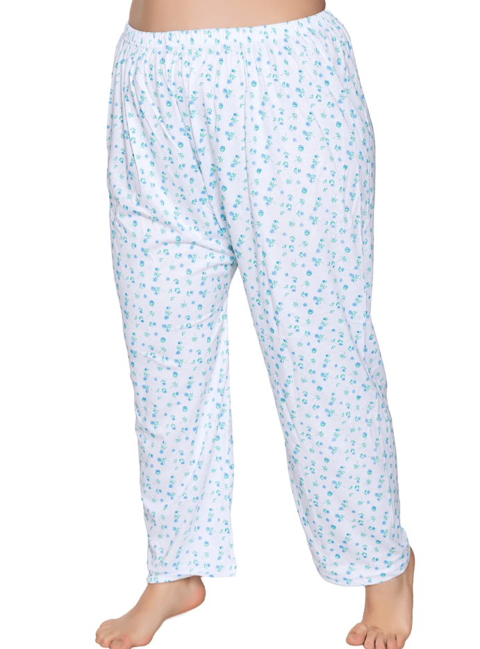 Sedef Yıldızı Kadın Penye Empirme Uzun Düz Paça Pijama 1074