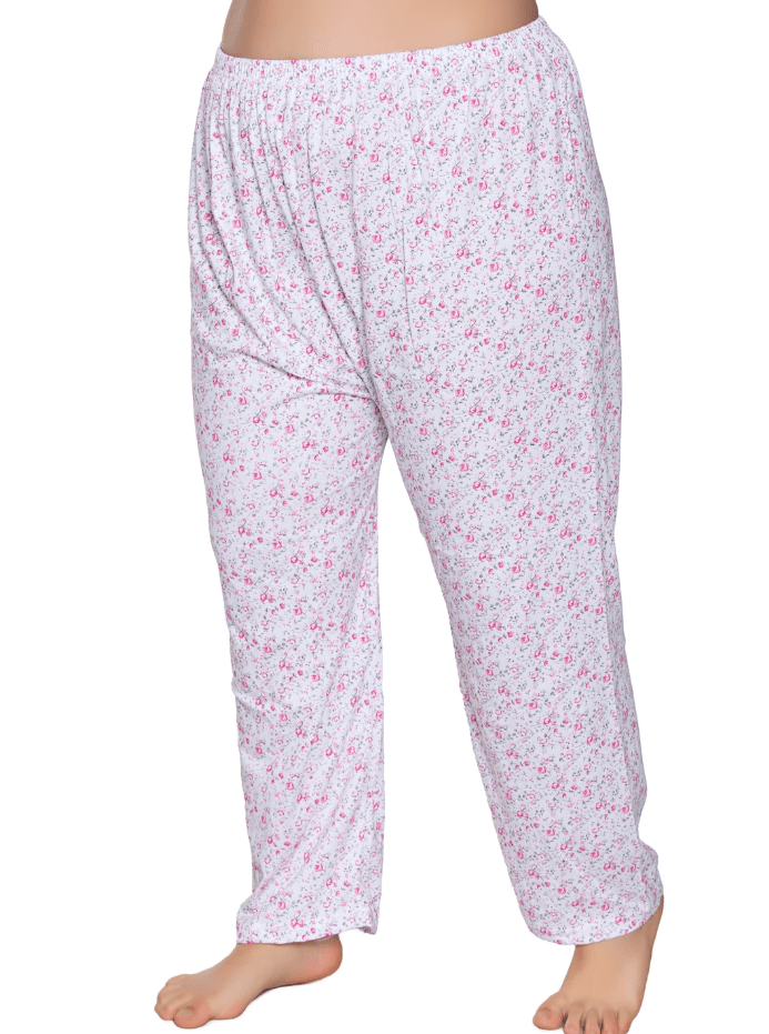 Sedef Yıldızı Kadın Penye Empirme Uzun Düz Paça Pijama 1074