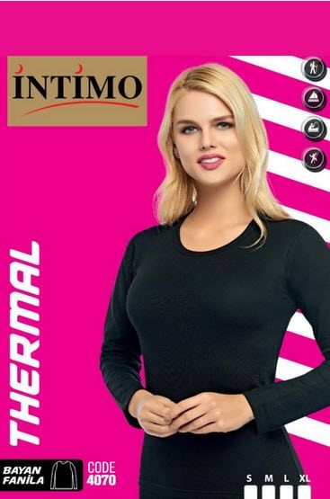 İntimo Kadın Termal Üst Siyah