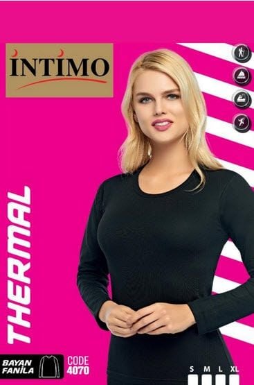 İntimo Kadın Termal Üst Siyah