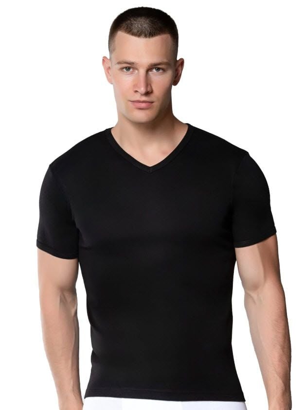 Gümüş Erkek V Yaka Spor Kollu Fanila Beyaz/Siyah/Gri 4051