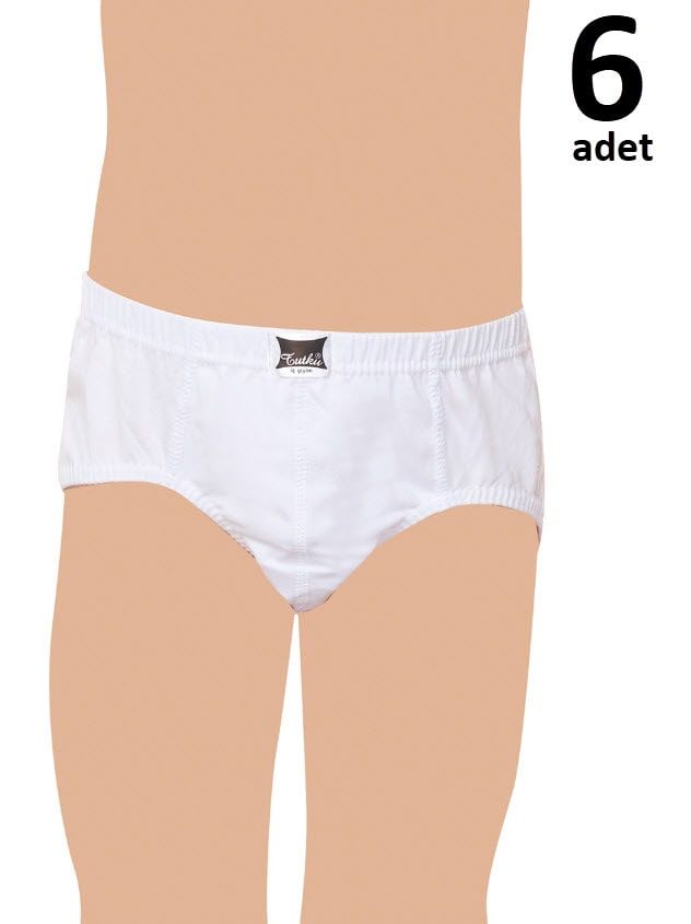 Tutku 0131 Erkek Çocuk Slip Külot 6'lı BEYAZ - 2
