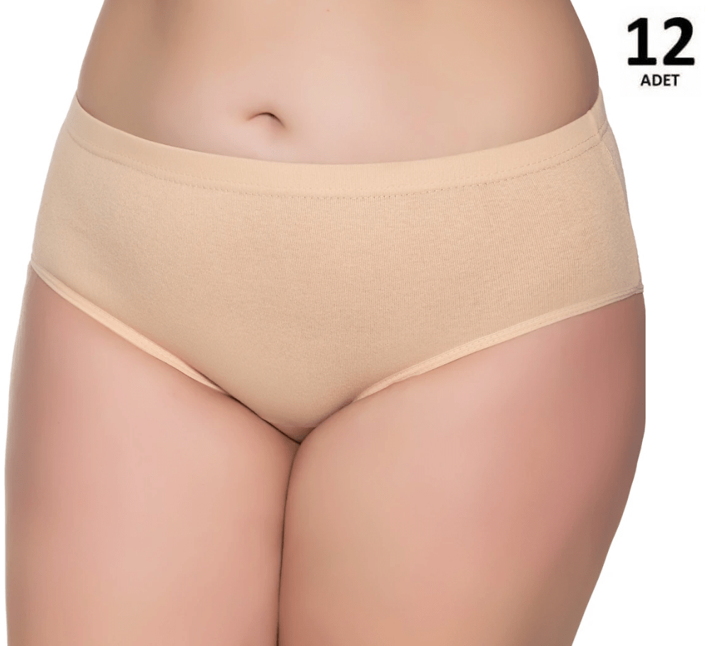 Sedef  Yıldızı Kadın Ribana Bato Külot 12' li 1075 Siyah/Beyaz/Ten/Gri