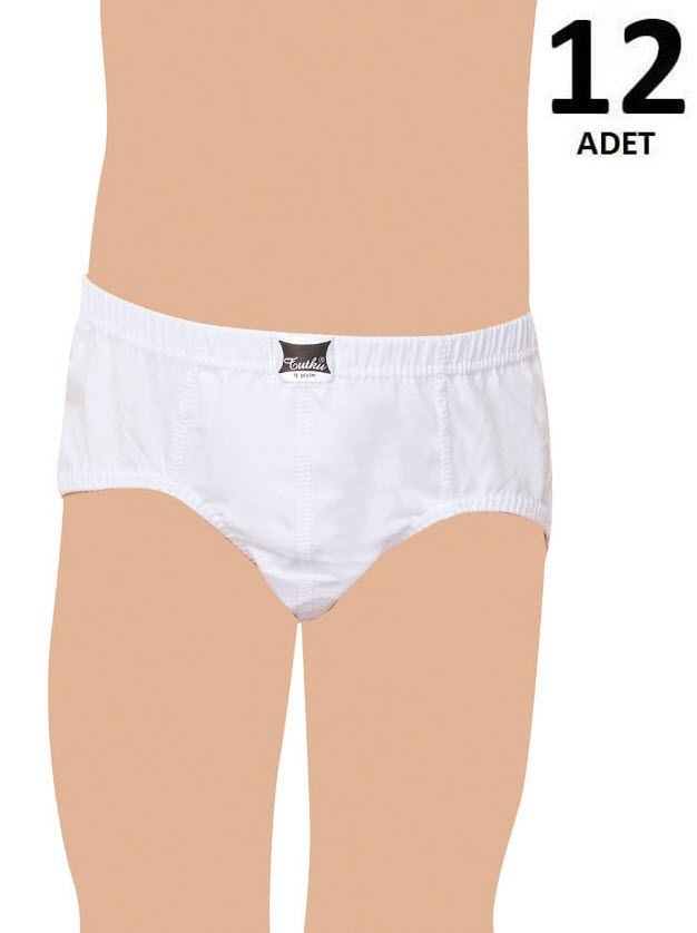 Tutku 0131 Erkek Çocuk Slip Külot 12'li BEYAZ - 2