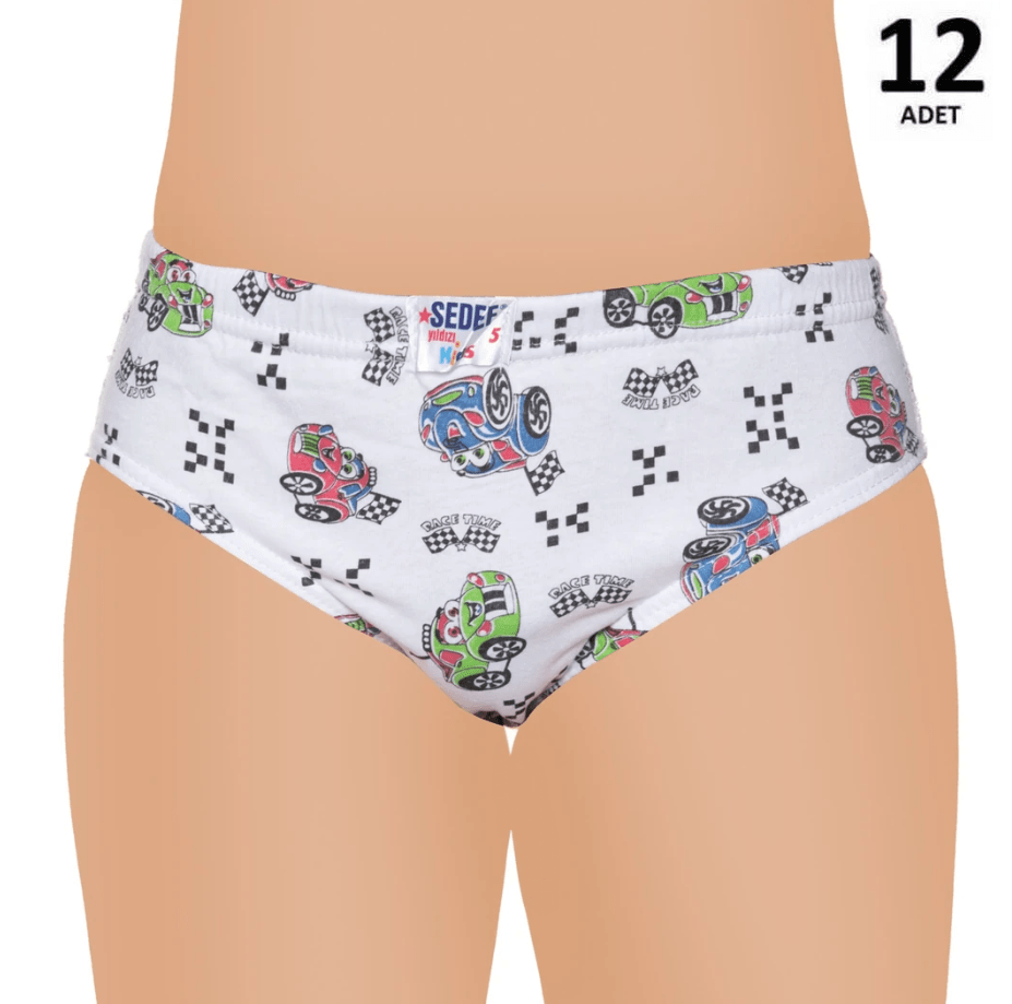 Sedef Yıldızı Erkek Çocuk Empirme Kom Slip Külot 12'li 1081