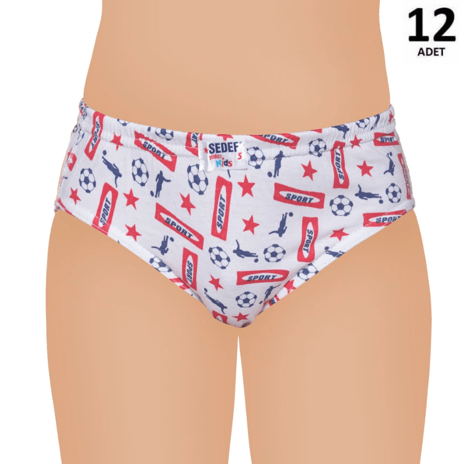 Sedef Yıldızı Erkek Çocuk Empirme Kom Slip Külot 12'li 1081