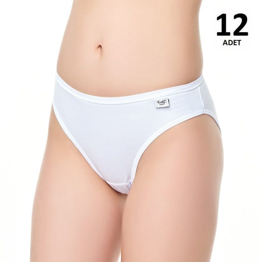 Tutku Bayan Elastan Düz Bikini 12'li 0715