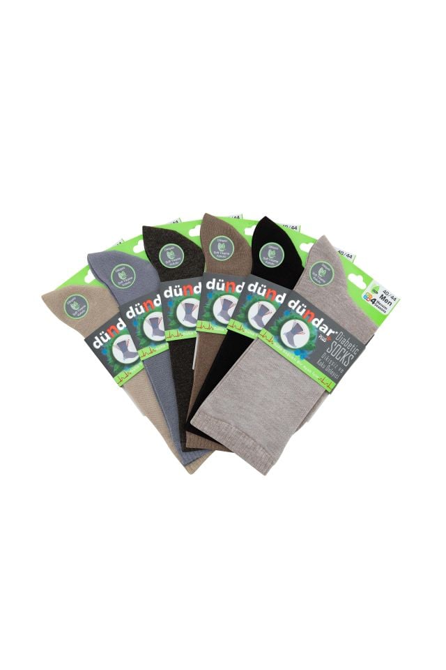 Dündar Plus Erkek Bambu Diyabetik Çorap 6'lı