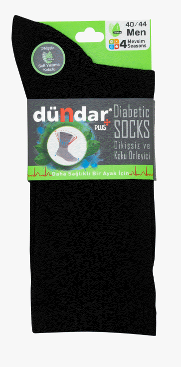 Dündar Plus Erkek Bambu Diyabetik Çorap 6'lı