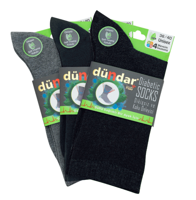 Dündar Plus Erkek Bambu Diyabetik Çorap 6'lı